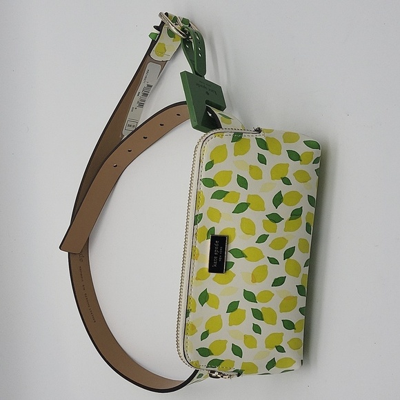 1744- Kate Spade Leather Lemon Print Fanny Pack Women's Belt Size S/M NWT - Picture 3 of 12